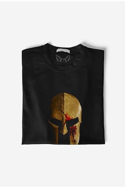 Alfa Tshirt Παιδικό μαύρο μπλουζάκι Spartan Illustrated
