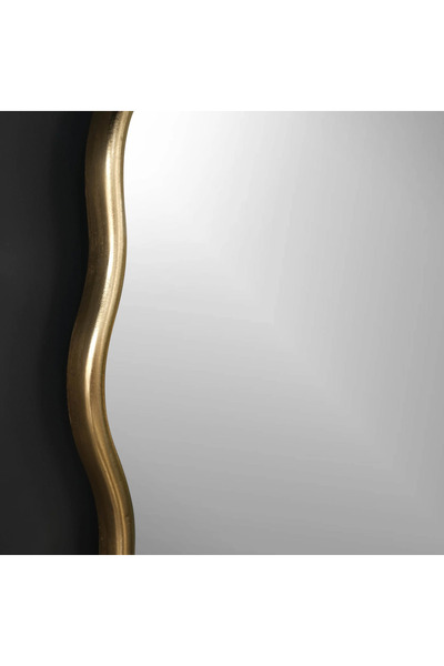 MKS Design Dalgalı Oval Duvar Dekor Aynası / Asimetrik Ayna / Konsol Aynası / Düzensiz Ayna / Dekor Aynası