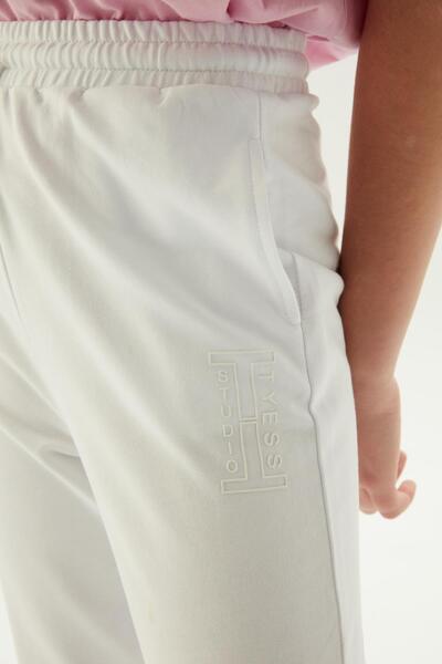 Tyess BG Store Girl's White Sweatpants