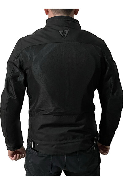 VENOM Compas Motorcu Ceketi Yazlık Siyah Mont