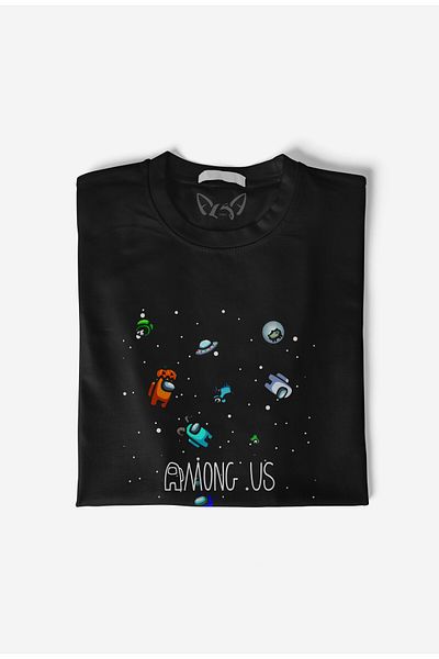 Alfa Tshirt Ανάμεσά μας Παιδικό μαύρο μπλουζάκι με στάμπα