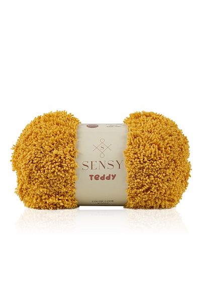 SENSY Teddy Hand Knitting Yarn Cardigan Sweater Yarn Blanket Yarn Scarf Yarn Beanie Yarn Hand Knitting Yarn Mustard