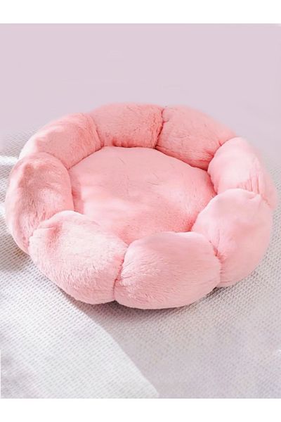Sdypet Bubble Plush Cat Dog Bed - Pink