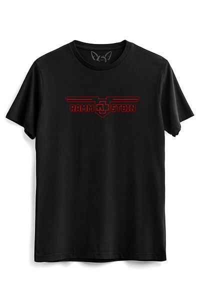 Alfa Tshirt Tricou negru pentru copii cu imprimeu ilustrat Rammstein