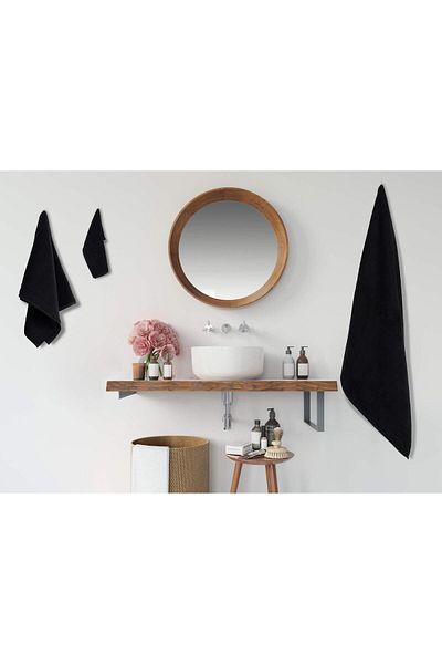 Baveno 100% Cotton 6 Pieces Kitchen Towels / Hand & Face Towels / Bathroom Towels Set Hürsan Saphir