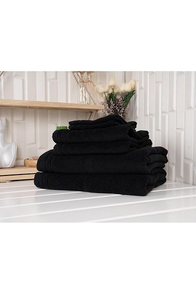 Baveno 100% Cotton 6 Pieces Kitchen Towels / Hand & Face Towels / Bathroom Towels Set Hürsan Saphir