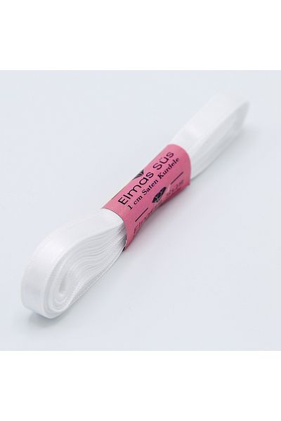 E Elmas White Satin Ribbon 1 Cm 10 M