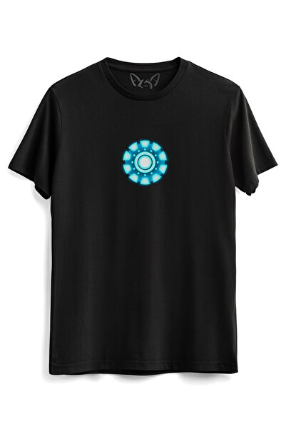 Ironman Resimli Baskılı Çocuk Siyah Tshirt