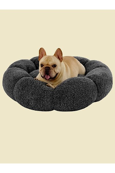 Patiderm Bubble Plush Cat Dog Bed-Grey