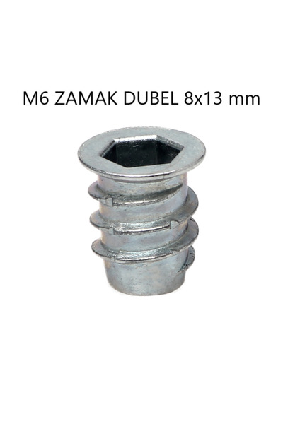 Azra Mutfak Metal Dübel Mobilya Bağlantı Zamak Vida Yuvası M8 10 X15 10 Adet