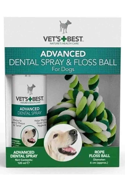Vets Best Köpek Ağız Spreyi + Diş Temizleyici Topu plak tartar temizleyeci ağ...