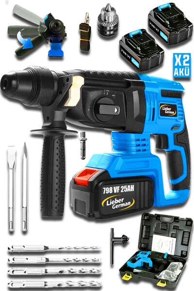 Lieber German Alman Brushless Motor 798Vf Çift Soğutmalı 2x Akü Kırıcı Delici Hilti Matkap