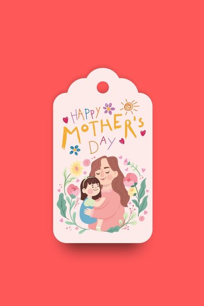 Copyder Mother's Day Special Themed Perforated Ornament Tag Cardboard Gift Product Tags 40 Pieces