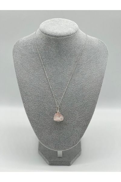 Hobimos 100% Original Natural Stone Women's Necklace Pink Quartz