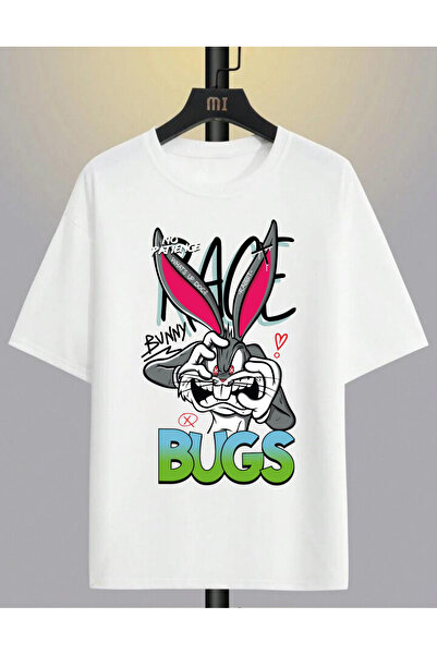 AEMİ Tricou oversize, 100% bumbac, cu imprimeu Bugs Bunny
