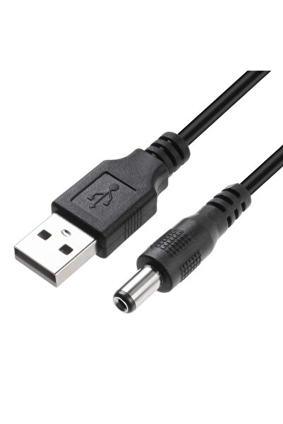aogo Usb Dc 5.5x2.5mm Güç Kablosu 5V DC Güç Kablosu, USB 2.0 Erkek - DC 5.5mm x 2.5mm Erkek Güç Kablosu