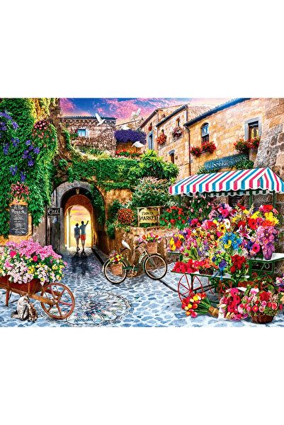 Hobi Tedarik Renkli Çiçekler ve Taş Evler Çerçeveli 50x65 Sayılarla Boyama Ho...