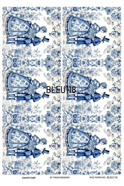 LİNEART Lineart Brass Decopage Paper BLEU118 29x42cm