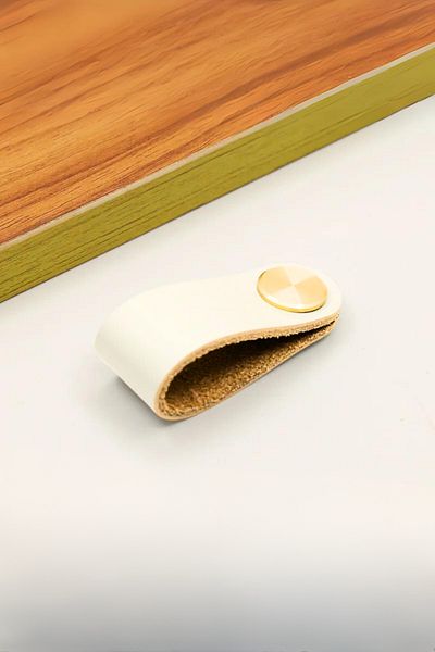 KDOT Drawer Furniture Handle Nordik Style Minimalist Nordic Type Synthetic Leather Brass Joint