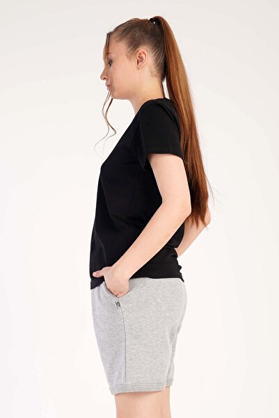 VİENETTA Women's 3 Thread Short Sleeve Double Paca Shorts Pajamas Set
,301015