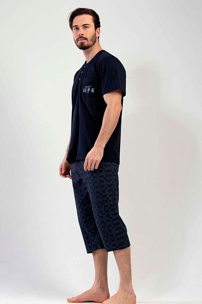 VİENETTA Cotton Good Look Men's Short Sleeve Plus Size Shorts Pajamas Set
,201624