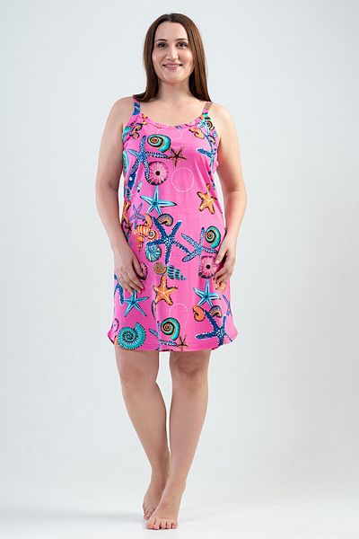 VİENETTA Cotton Women's Large Size Rope Strap Nightgown