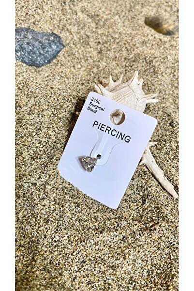 YASUGARAGE Cerrahi çelik helix,tragus,lobe,conch uyumlu tek taş kalp piercing