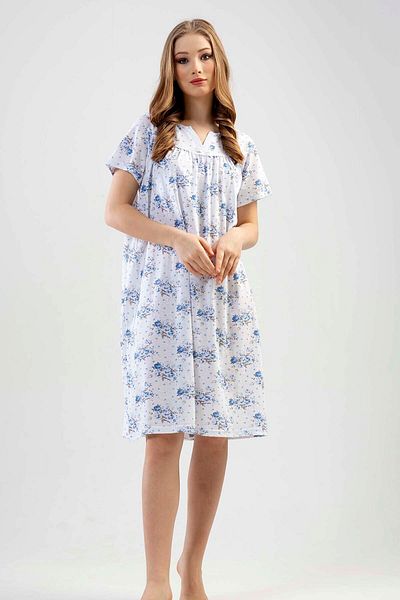 VİENETTA Cotton Short Sleeve Short Size Grandma Nightgown
,161164
