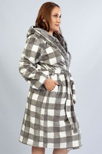 VİENETTA Μακρυμάνικη ρόμπα Welsoft Plus Size με κουκούλα