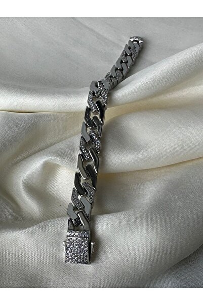 ISAWELLA Gurmet Seri Zirkon Taşlı Tek Renk Taşlı Silver Bileklik