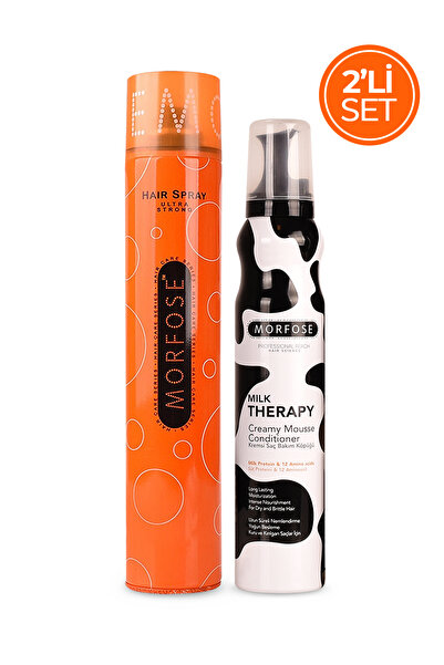 Morfose Ultra Strong Saç Spreyi 400 ml + Milk Therapy Saç Köpüğü 200 ml