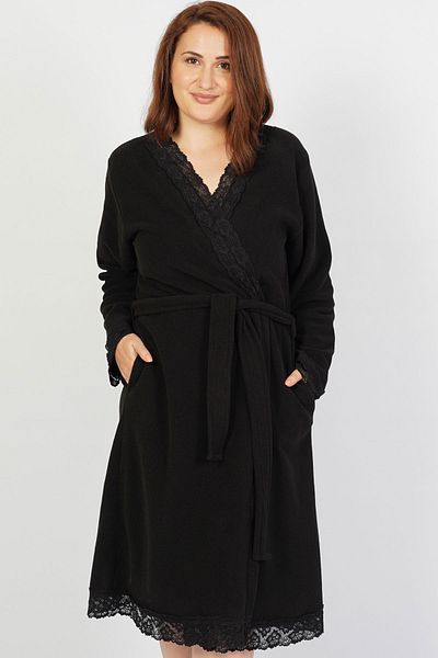 VİENETTA Polar Large Size Long Sleeve Lace Long Dressing Gown
,103195