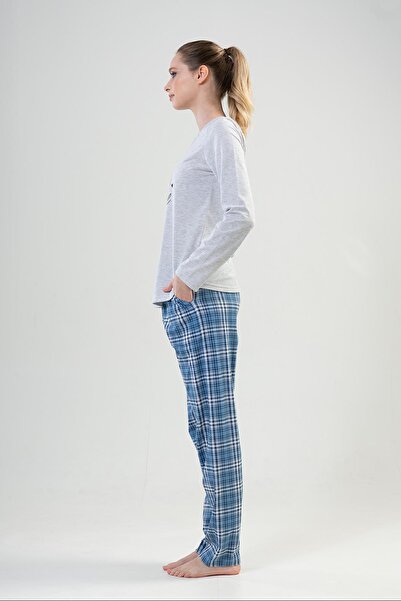 VİENETTA Pamuklu Kadın Uzun Kol Pijama Takım, 204159