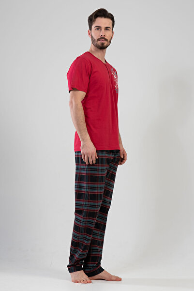 VİENETTA Cotton Men's Short Sleeve Pajama Set
,111396