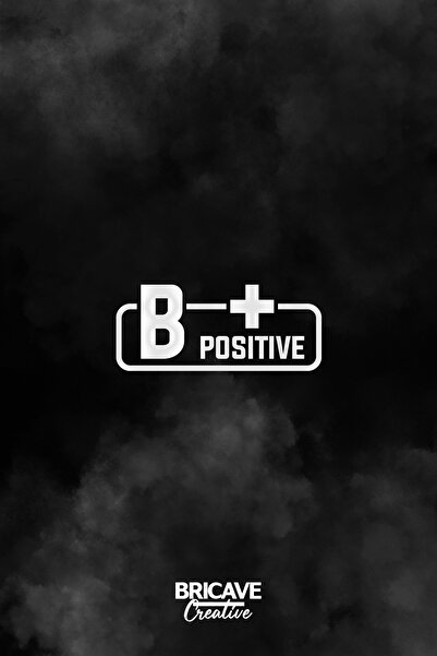 Bricave B + Pozitif Kan Grubu Araba-Motosiklet Cam Etiket Sticker 11,5x5cm