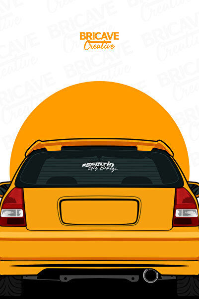 Bricave Semtin Göz Bebeği Yazı JDM Araba-Motosiklet Cam Etiket Sticker 19x6cm