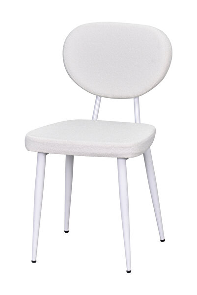 VİLİNZE Deniz Beyaz Ayak Metal Teddy Sandalye