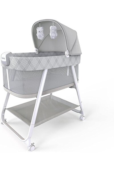 Ingenuity Lullanight Gem Depolama Alanlı Bebek Beşiği, 4 Tekerlekli ve Nefes Alan Kenarlar