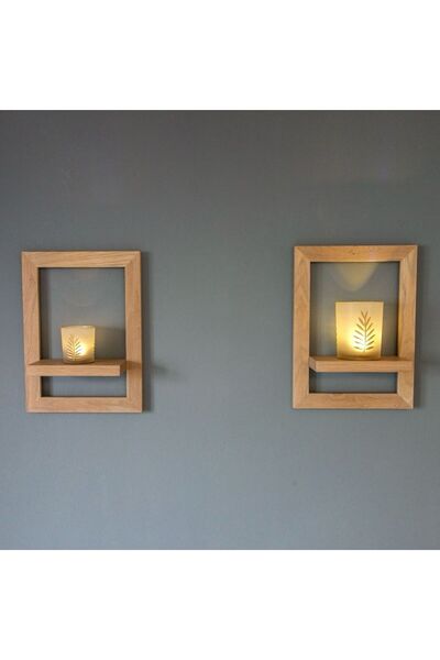 katasarım Ahşap Duvar Rafı 2'li Set 30x40cm / 8cm Raf Derinliği 1. sınıf Masi...