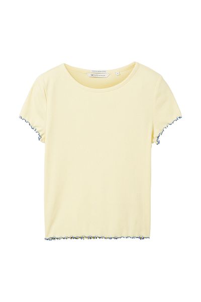 Tom Tailor Denim Ripp-T-Shirt mit Kontrastnaht