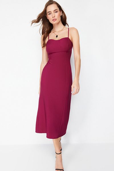 Trendyol Collection Rochie cu bretele Maxi cu fustă creion prune - TWOSS24EL00507