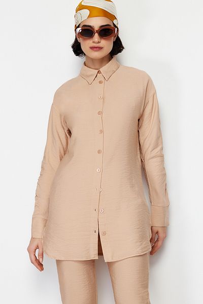 Trendyol Modest Stone Sleeves Drawstring Aerobin Shirt Pants Woven Bottom Top Suit TCTSS24US00036