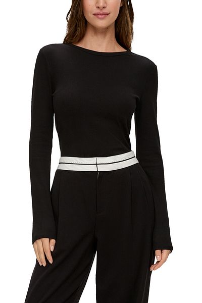 QS by s.Oliver Langarmshirt mit Rippstruktur