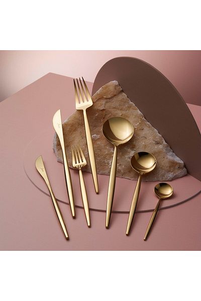 Jumbo 9000 Titanium Gold 6-Person 18-Piece Fork Spoon Knife Set