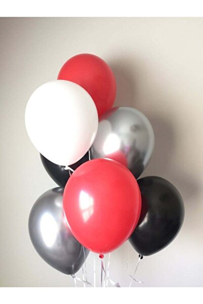 Ekin Süs أسود، أحمر، فضي بالون تسخير