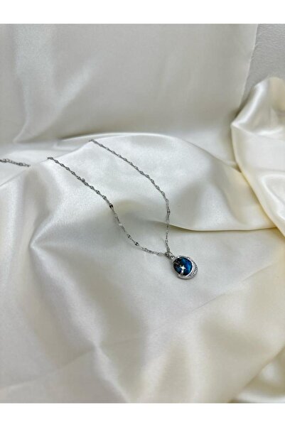 busraarslans الفولاذ المقاوم للصدأ ثلاثي الأبعاد الزركون حجر الكوكب قلادة