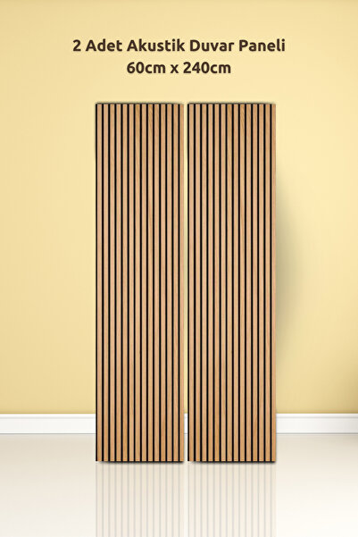 EDecor Concept 2'li Akustik Duvar Paneli Ahşap/Mdf 60x240 Meşe