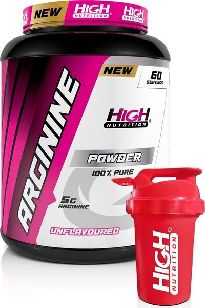 High Nutrition Arginine Powder 300g - 60 Servis - 1 Serviste 5000mg Arjinin, ...