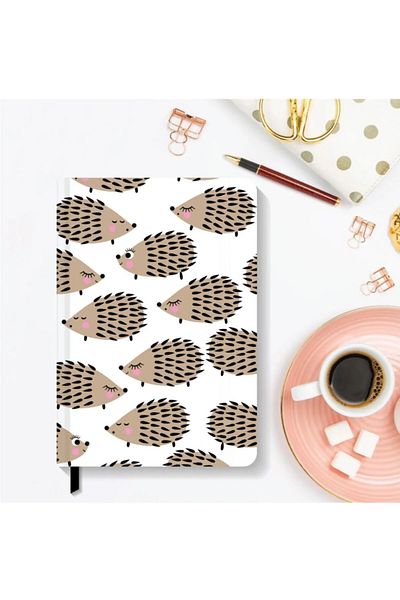 AKILLICA Caiet Elastic cu rigle Caiet cu copertă rigidă 13x21 Cm Caiet cu copertă rigidă Hedgehog