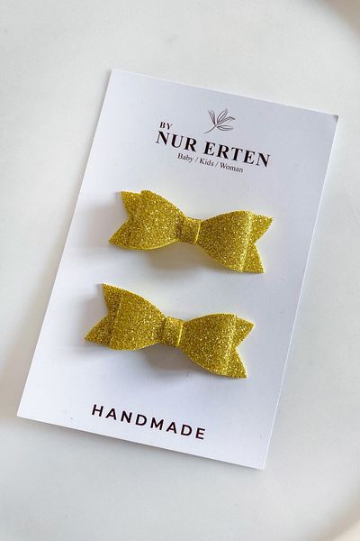 By Nur Erten Glittery Bow Glitter Sparkling Children's Buckle